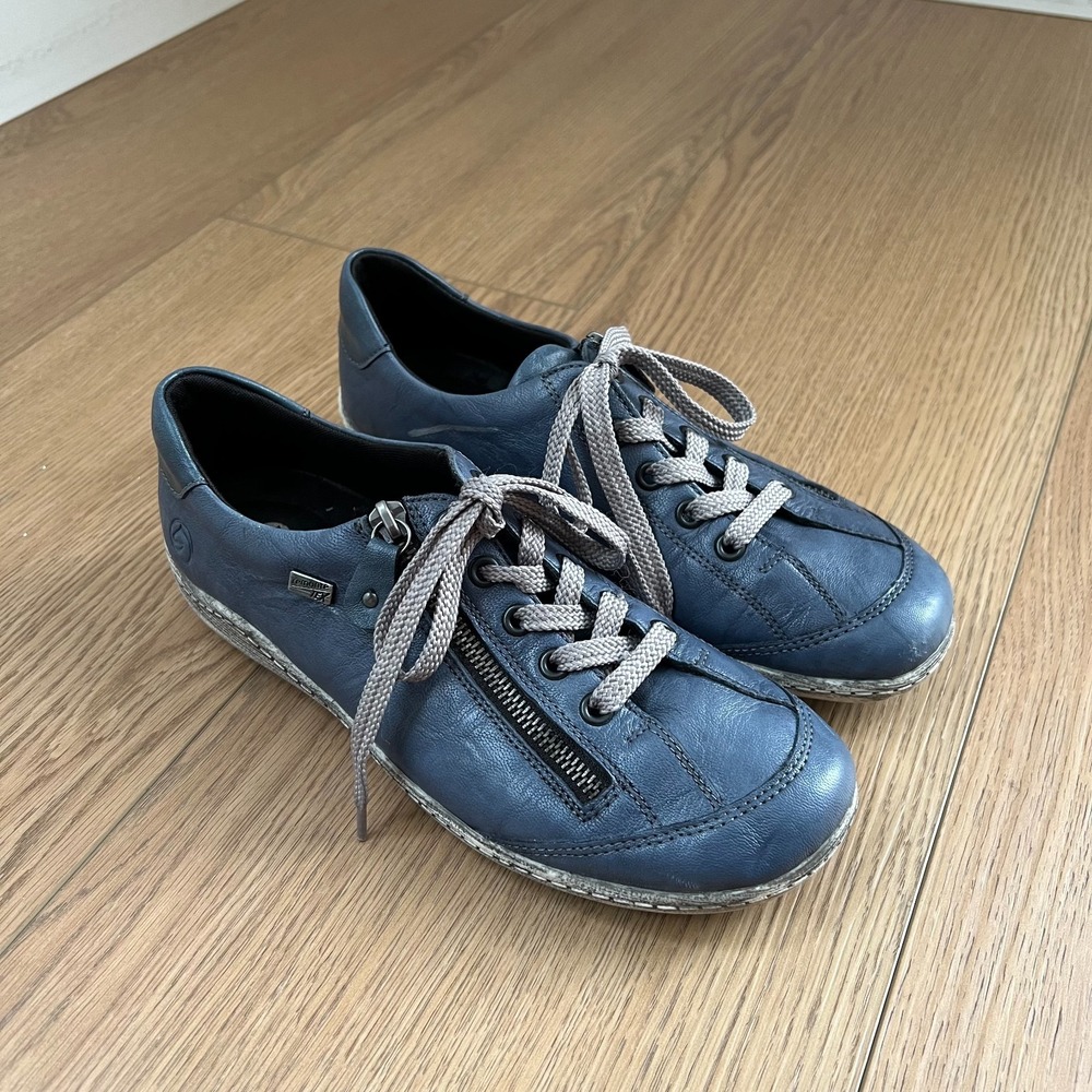 Remonte R1402-15 Liv 02 Sneaker Womens EU 38 US 7.5/8 Blue Leather Side Zip